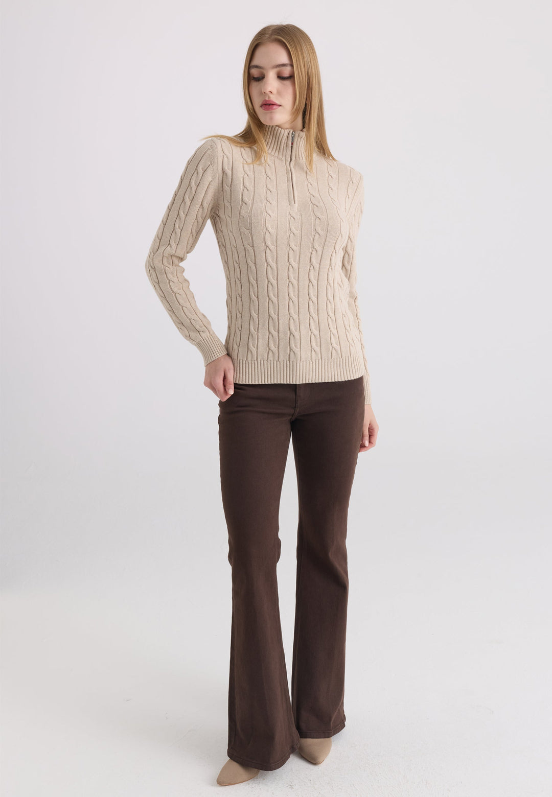 Felix Hardy Cable-knit half-zip sweater - Black
