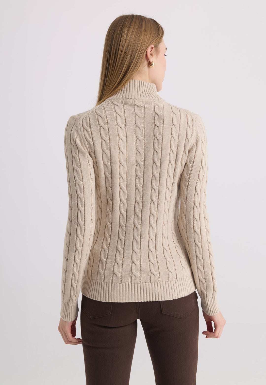 Felix Hardy Pull à demi-zip en tricot torsadé - Bordeaux