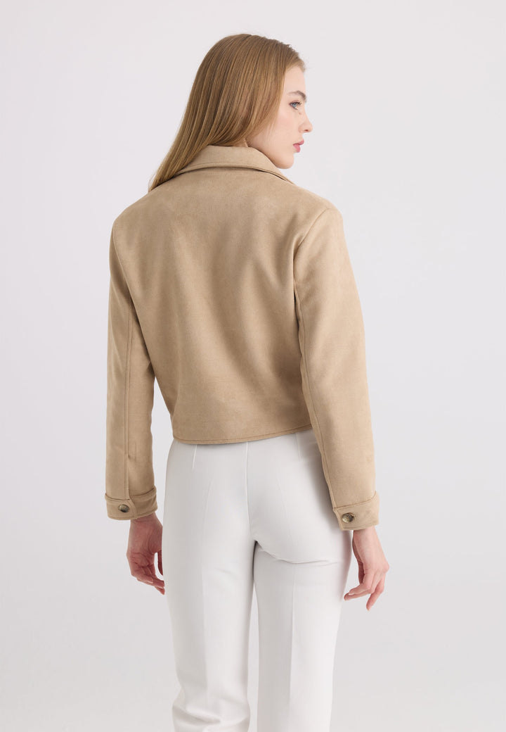 Felix Hardy Veste courte en suédine femme - Beige