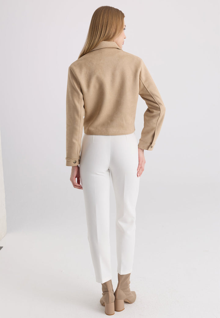 Felix Hardy Veste courte en suédine femme - Beige