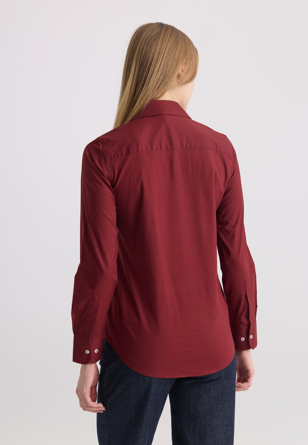 Felix Hardy Chemise en coton à manches longues pour femme - Bordeaux