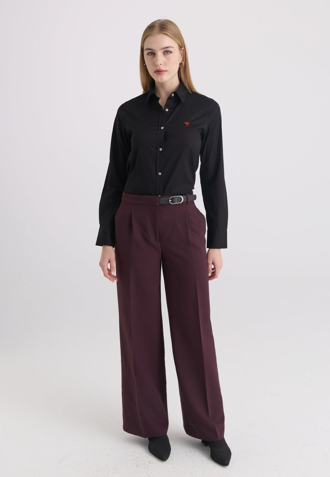 Felix Hardy Chemise en coton à manches longues pour femme - Noir