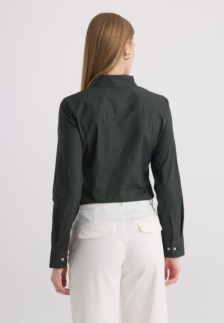 Felix Hardy Chemise en coton à manches longues pour femme - Kaki