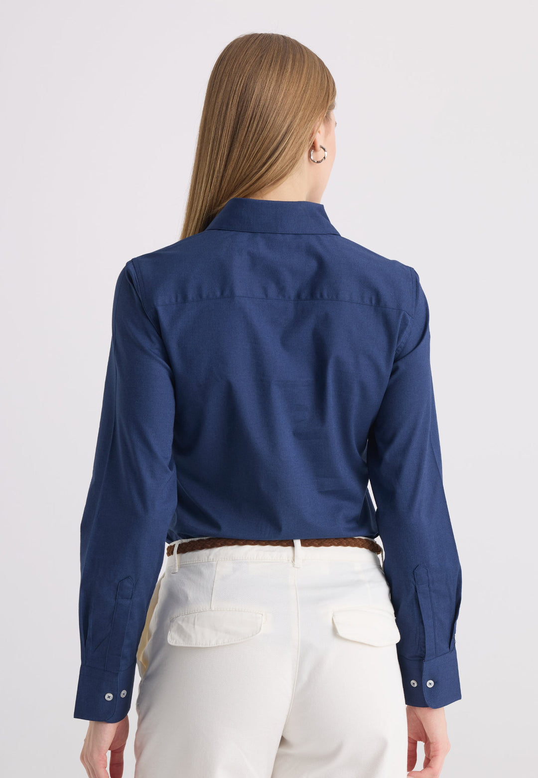 Felix Hardy Chemise en coton à manches longues pour femme - Bleu marine