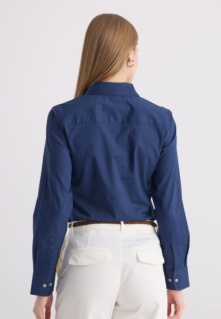 Felix Hardy Chemise en coton à manches longues pour femme - Bleu marine