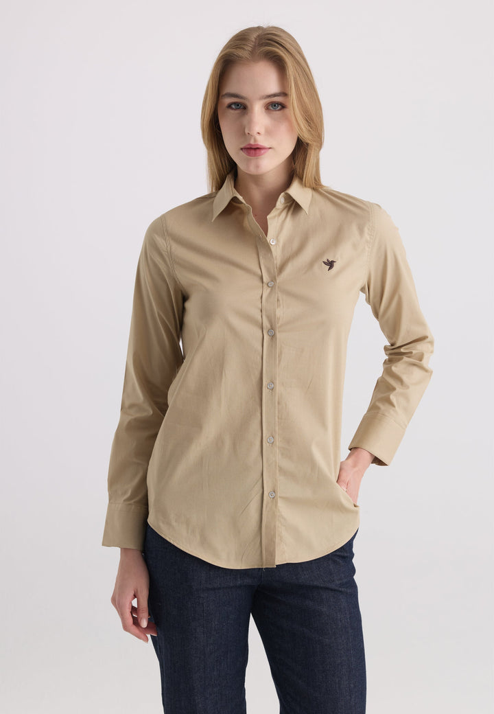 Felix Hardy Chemise en coton à manches longues pour femme - Beige