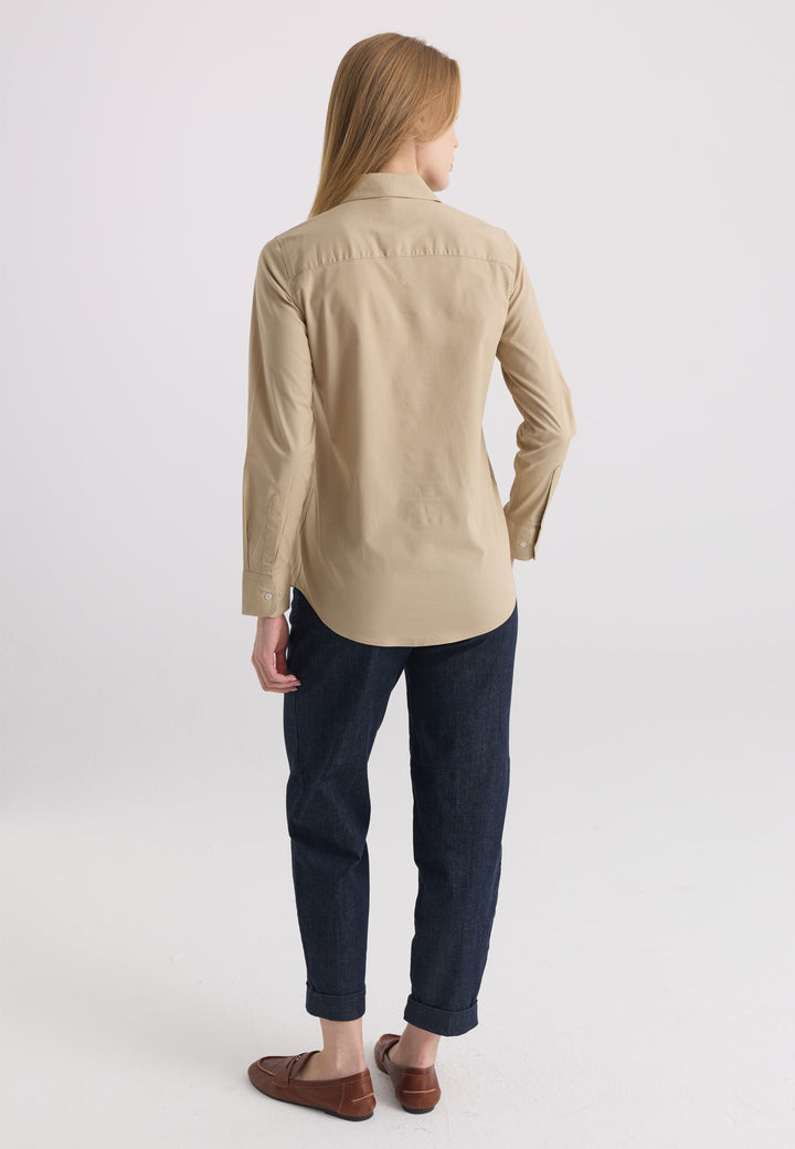 Felix Hardy Chemise en coton à manches longues pour femme - Beige