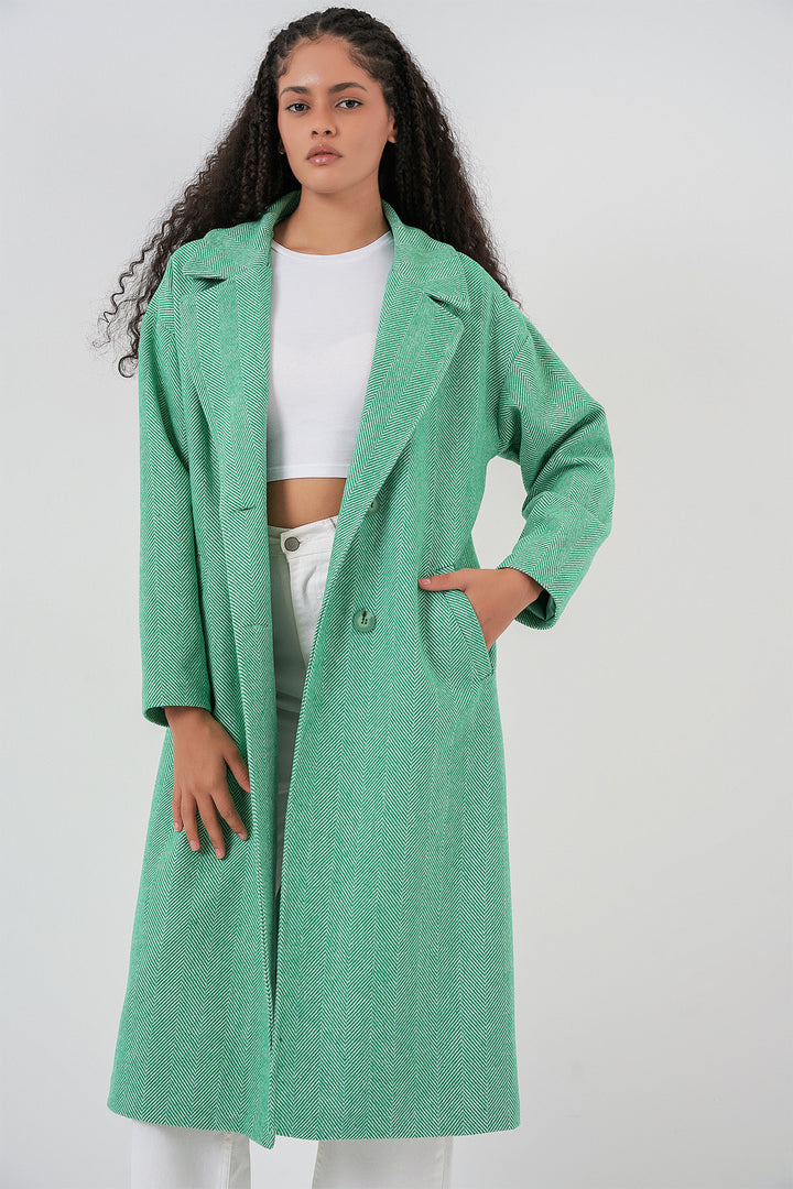 Bigdart Manteau long en laine oversize vert pour femme 9113 - Vert