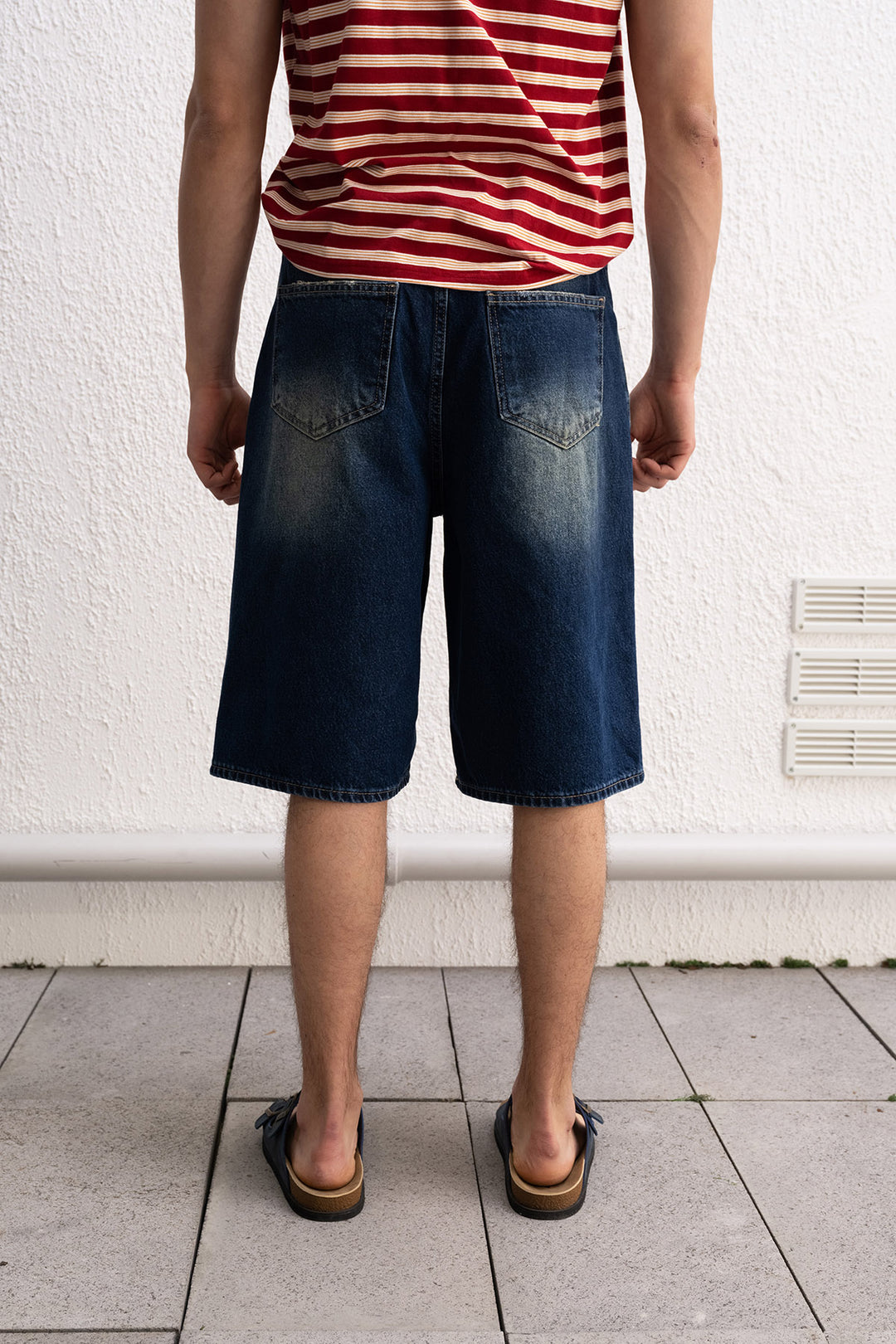 Giesto Short Jean Déchiré Bleu - Bleu