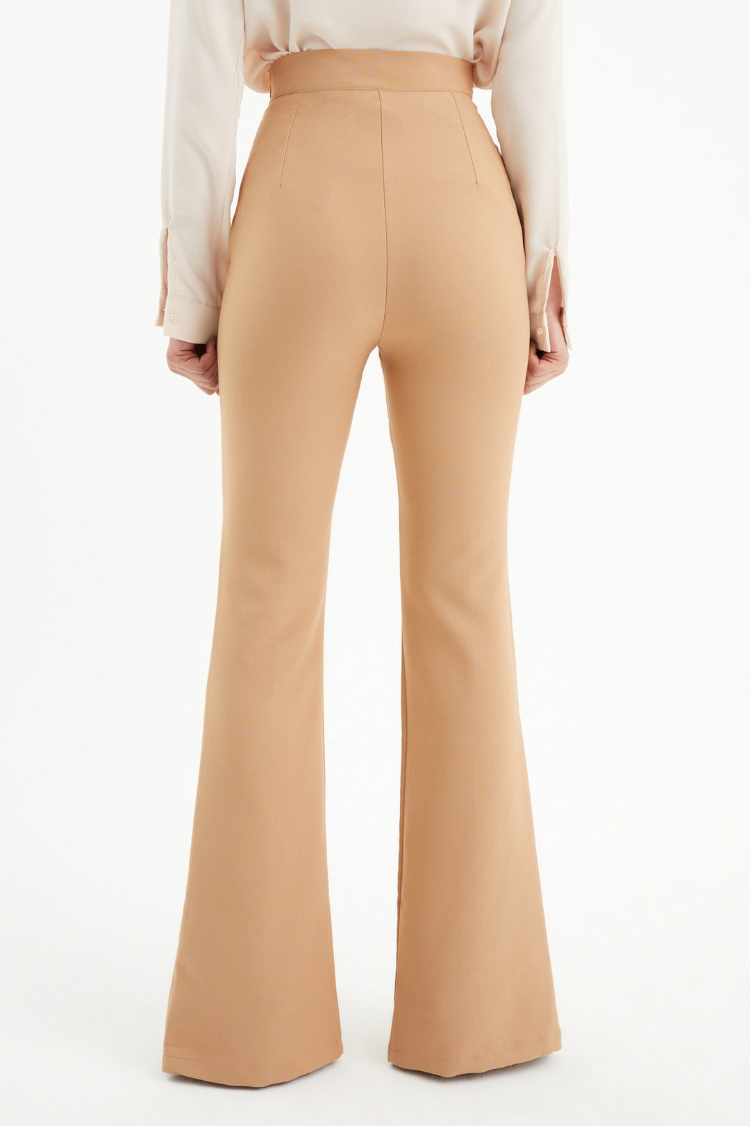 Sateen Pantalon Espagnol Détail Fente - camel