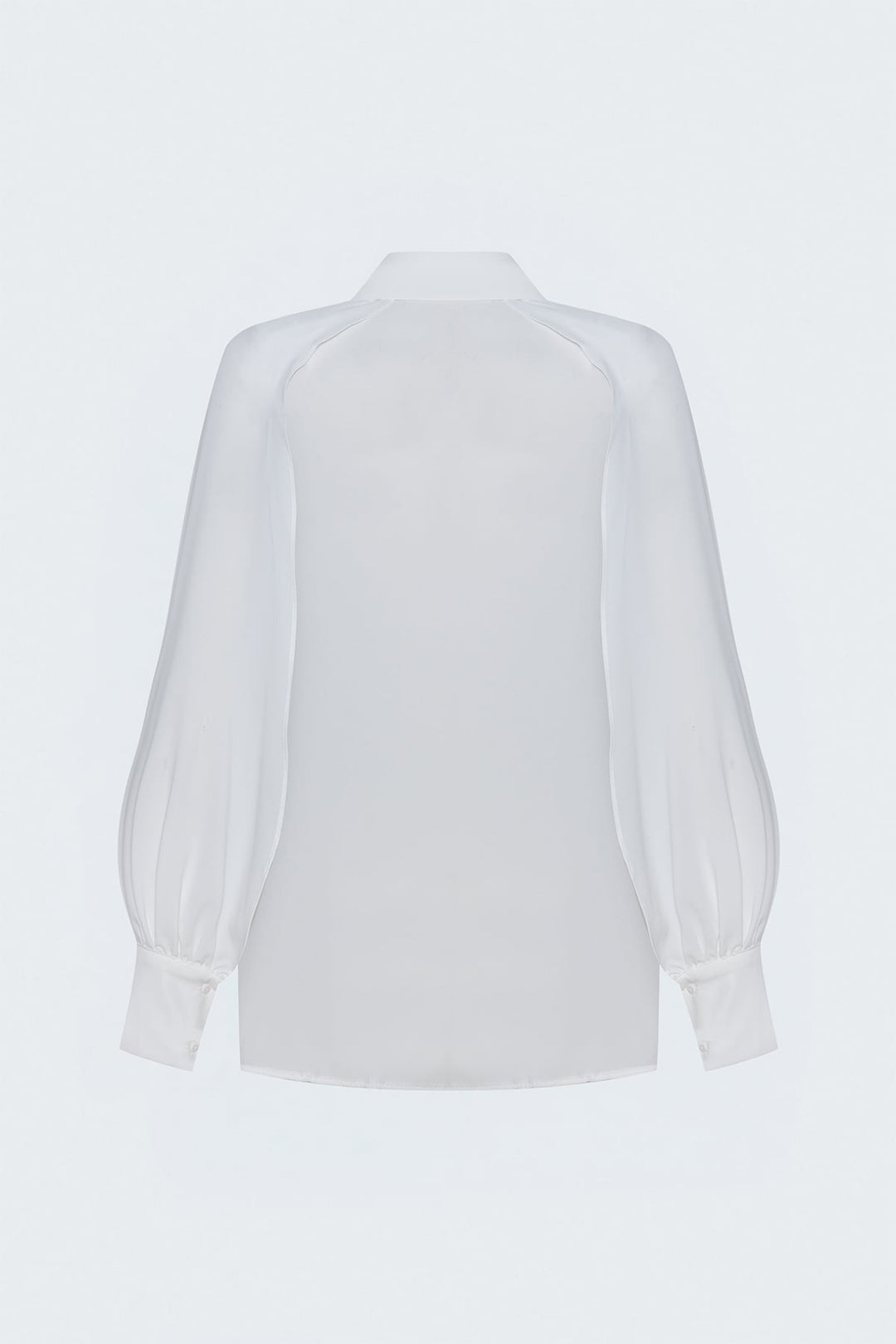 Sateen Chemise Détail Acessoire à Manches Fendues - Écru