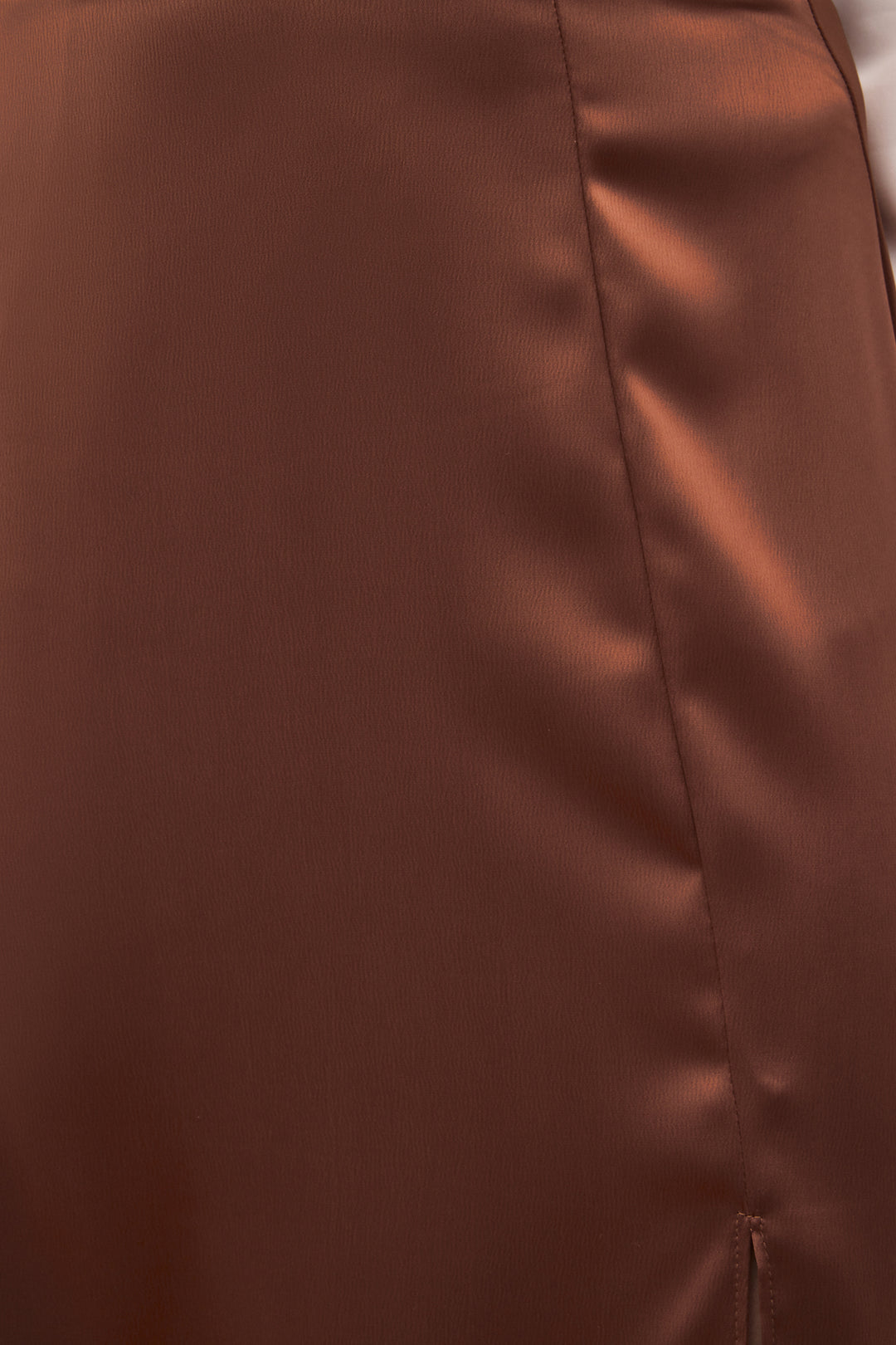 Sateen Jupe en satin fendue - Marron