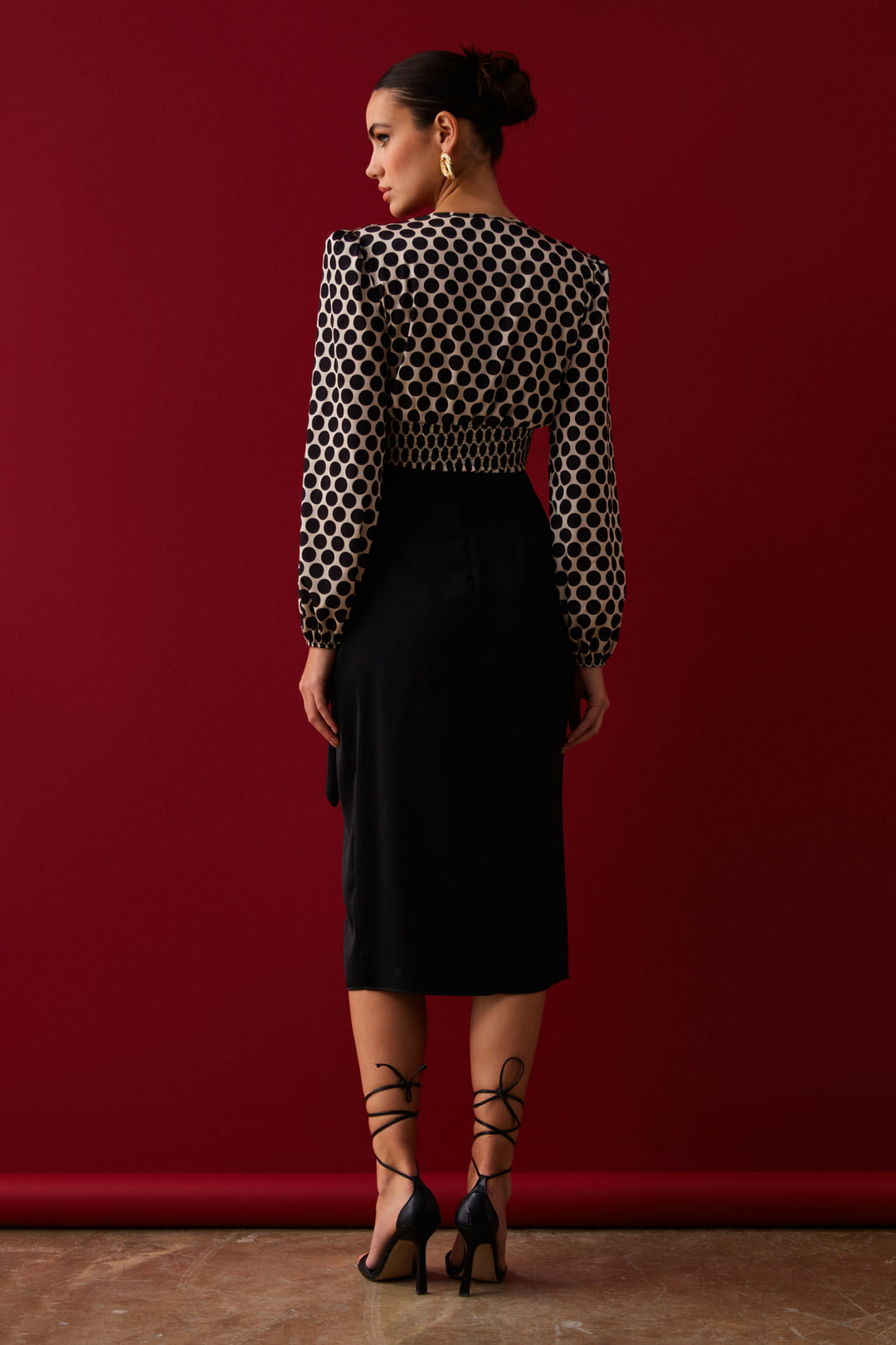 Sateen Jupe satinée à nouer - Noir