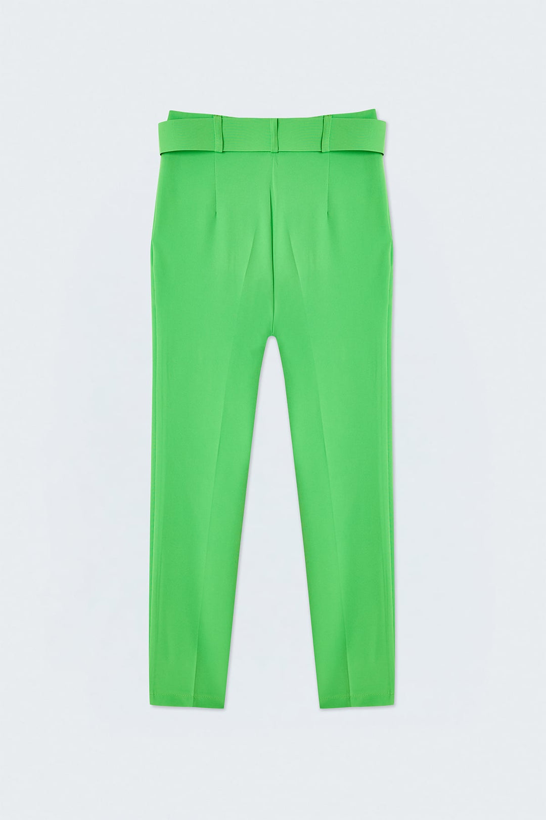 Sateen Pantalon Taille Haute à Ceinture - Clair Vert
