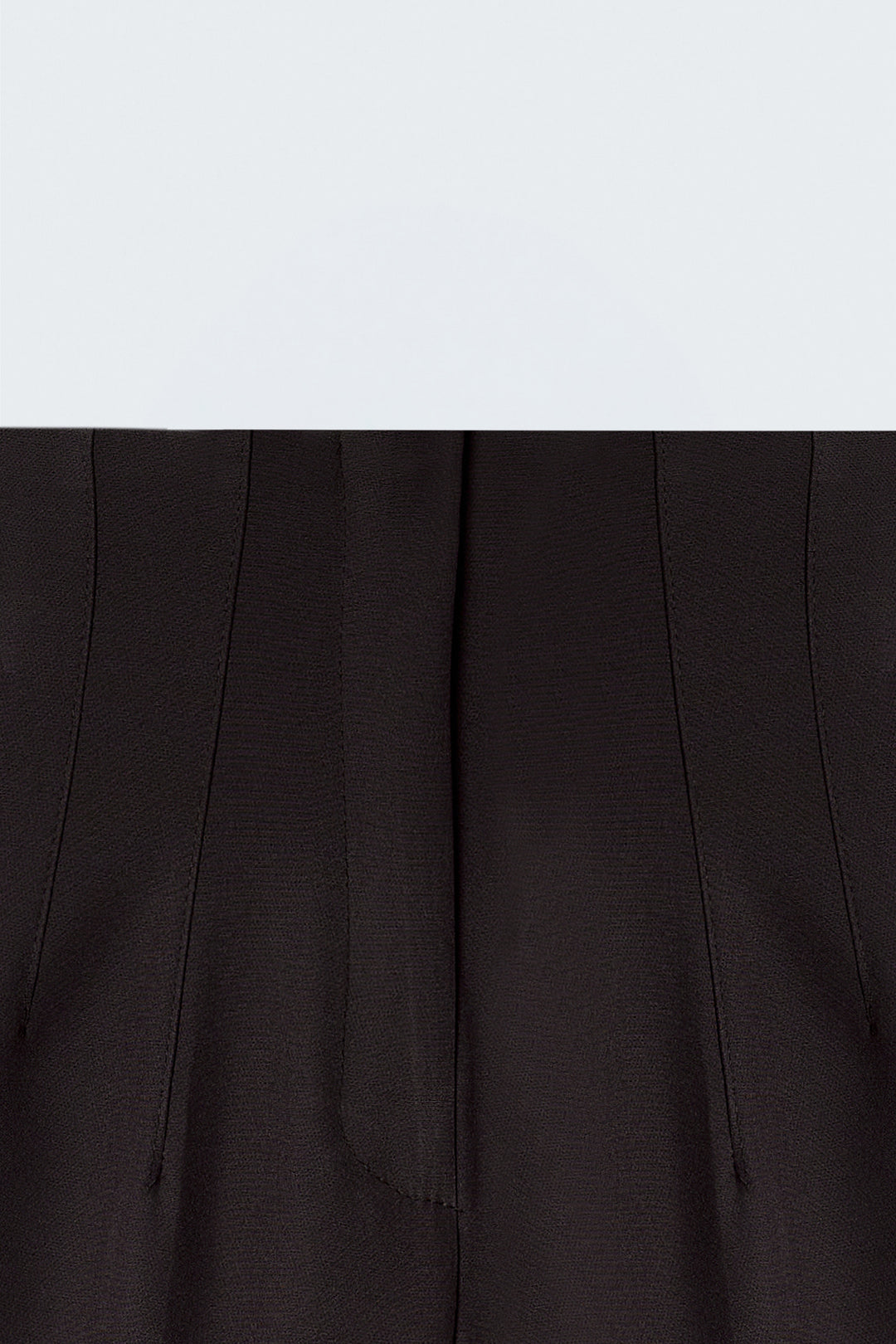 Sateen Pantalon taille haute à plis - Marron