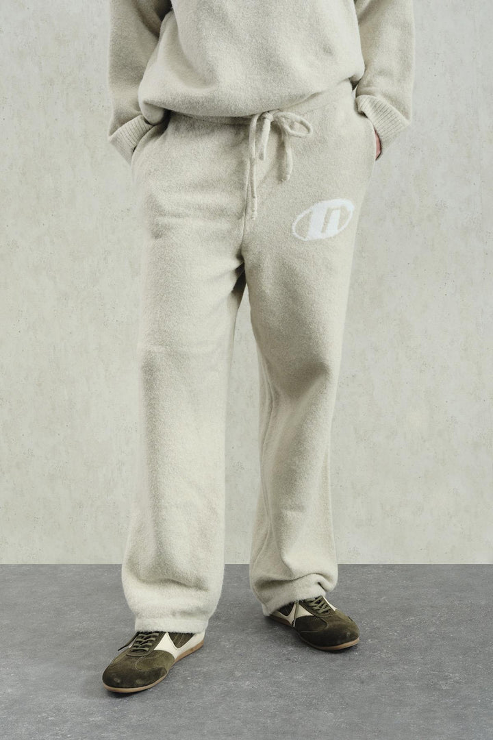 Giesto Pantalon en tricot beige à texture douce - Beige