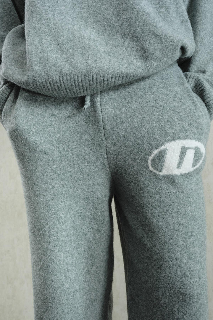 Giesto Pantalon en tricot mint à texture douce - Menthe