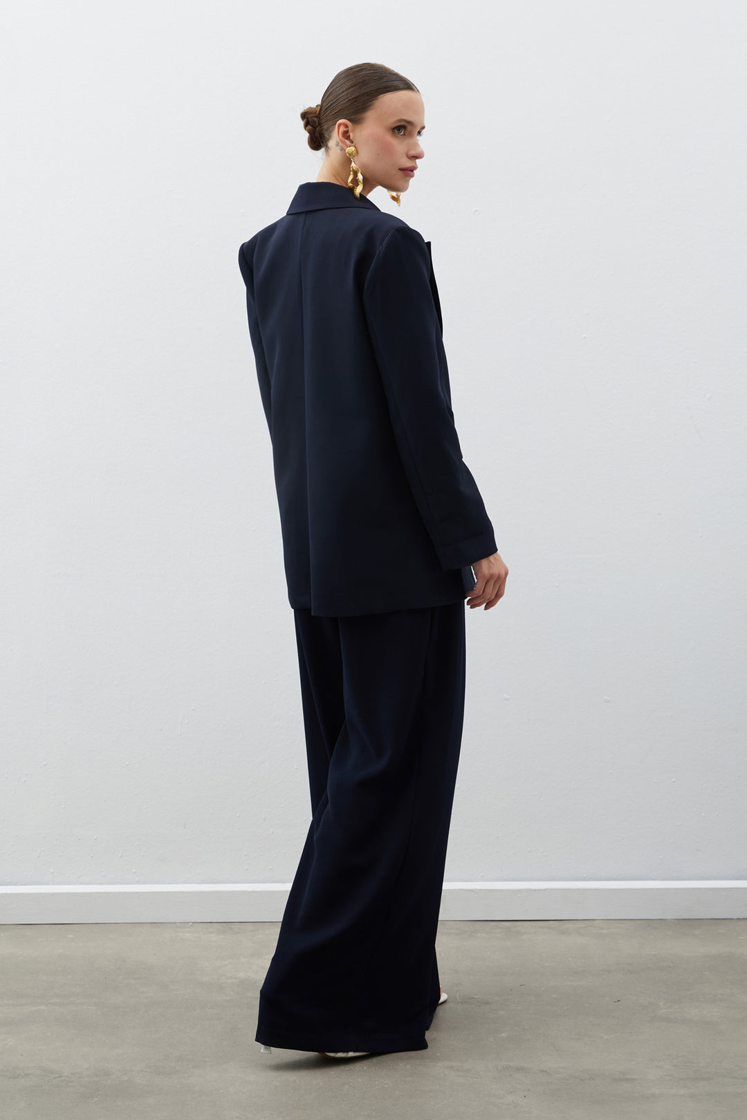 Sateen Veste longue doublée zèbre - Bleu marine