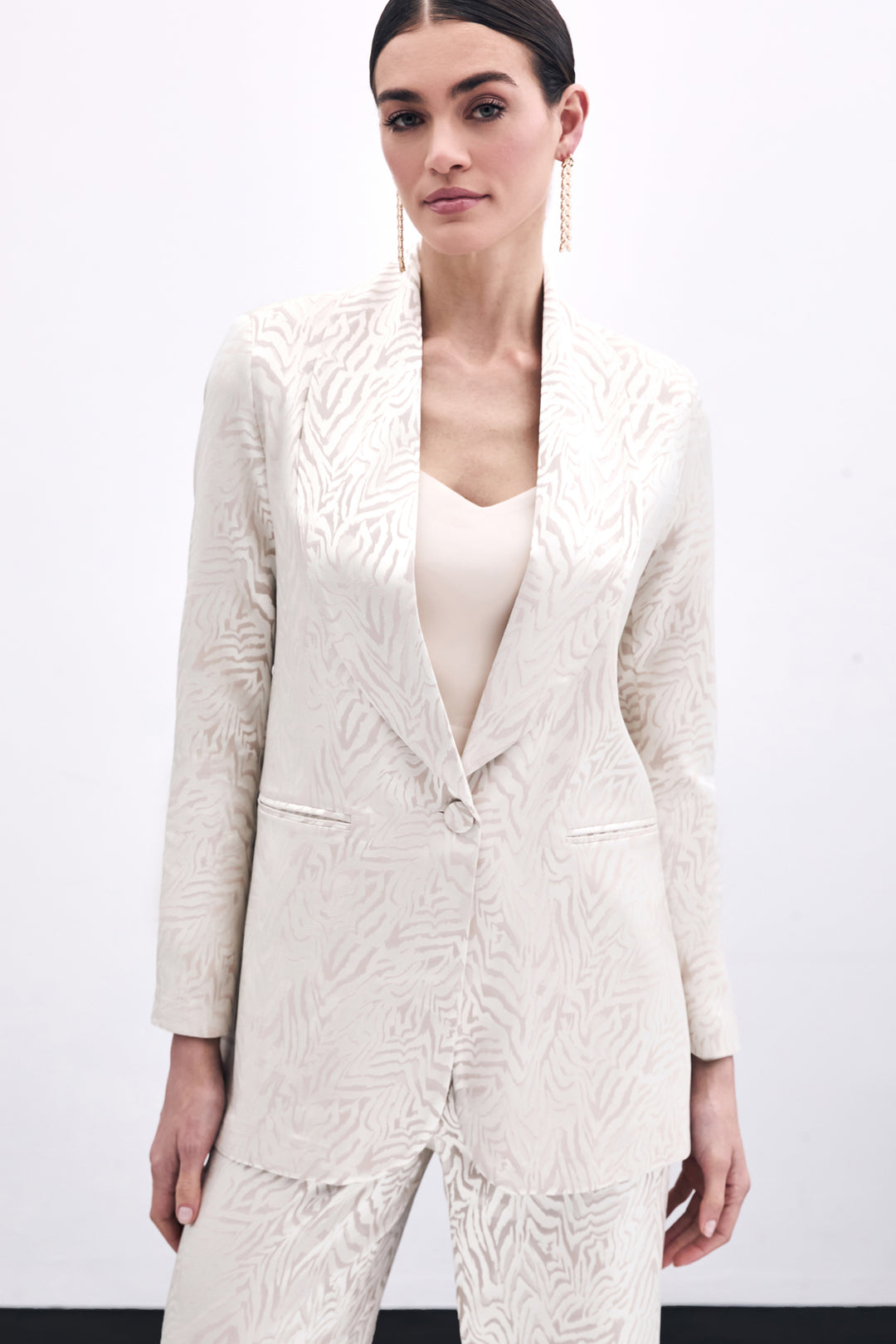 Sateen Veste Imprimée Zebra - Beige
