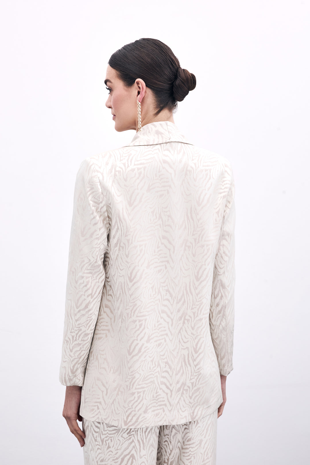 Sateen Veste Imprimée Zebra - Beige