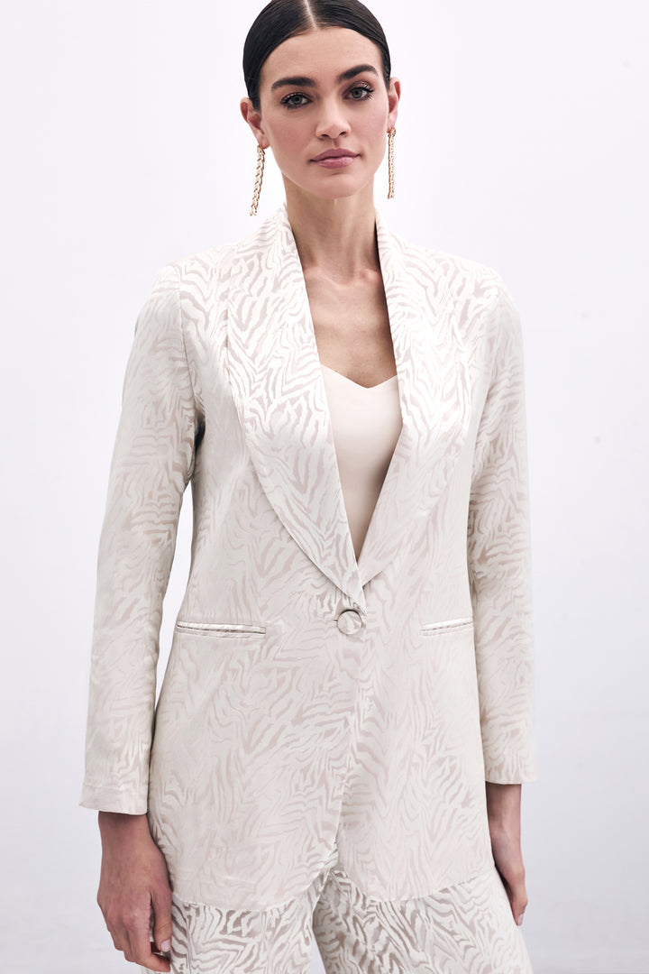 Sateen Veste Imprimée Zebra - Beige