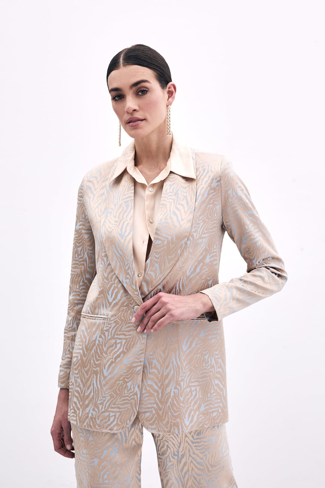Sateen Veste Imprimée Zebra - Bleu
