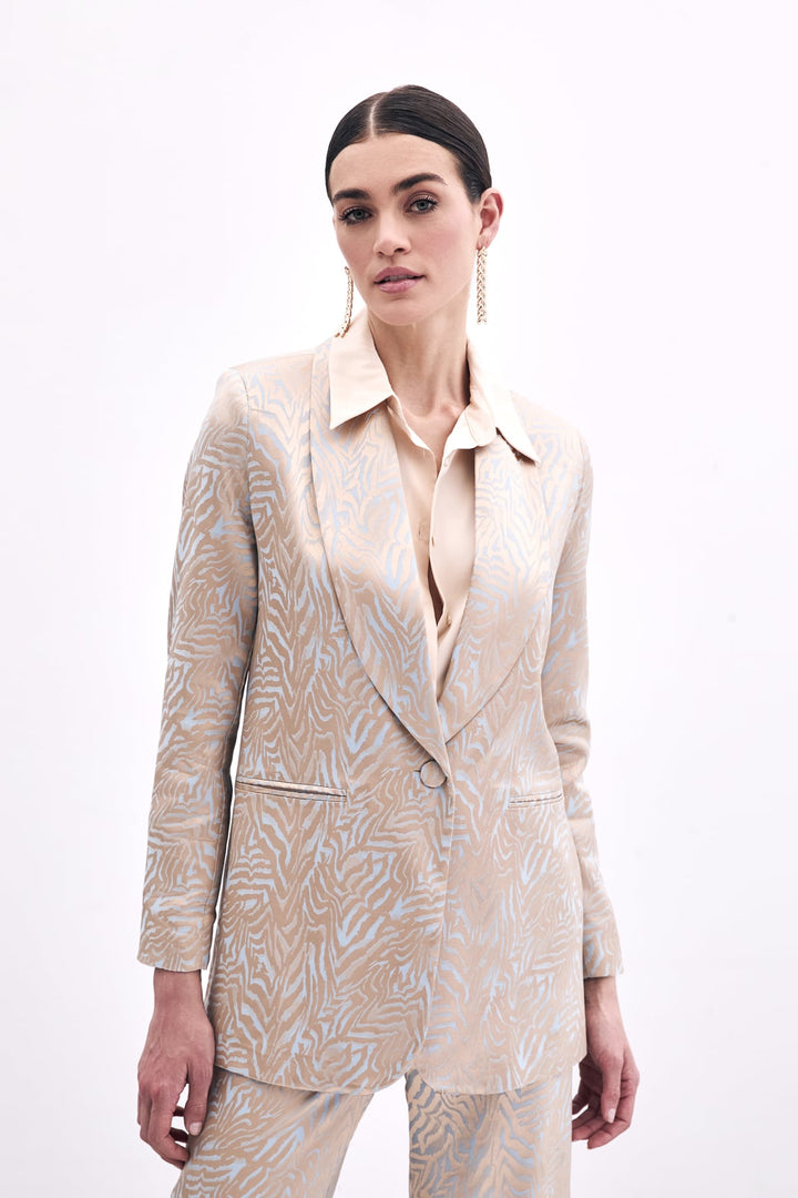 Sateen Veste Imprimée Zebra - Bleu
