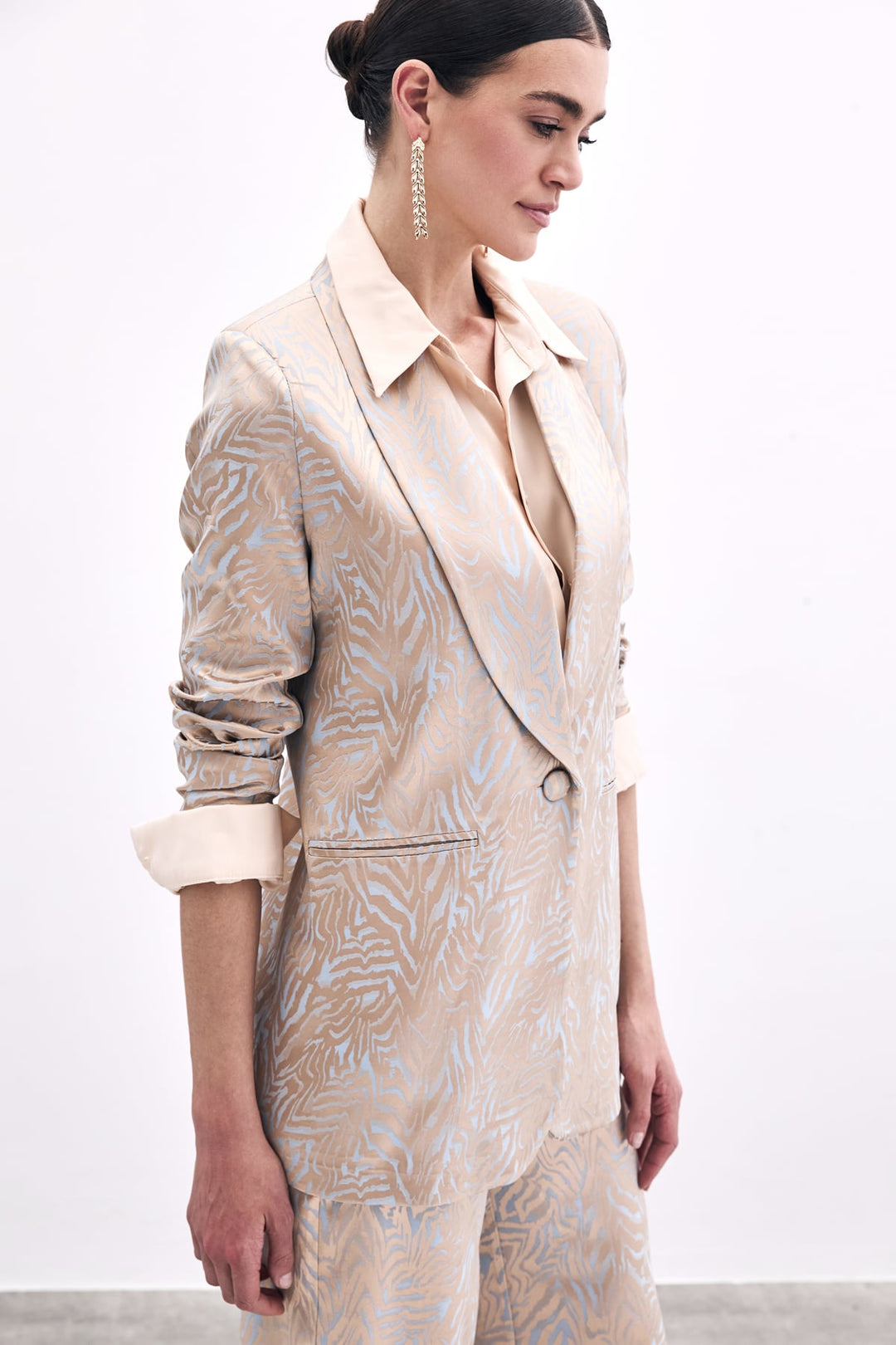 Sateen Veste Imprimée Zebra - Bleu