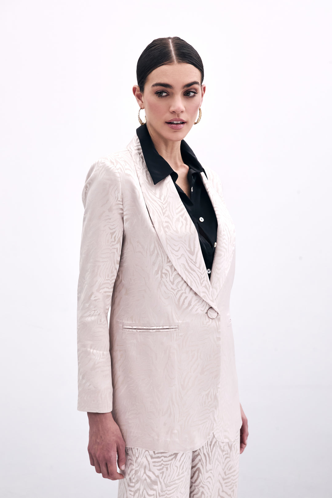 Sateen Veste Imprimée Zebra - Poudre