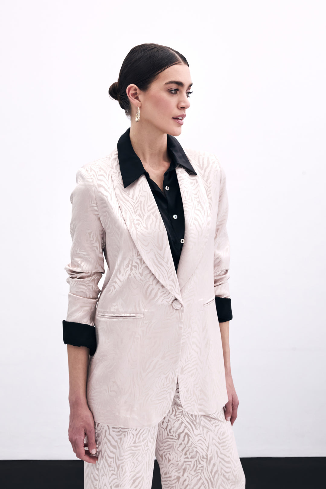Sateen Veste Imprimée Zebra - Poudre