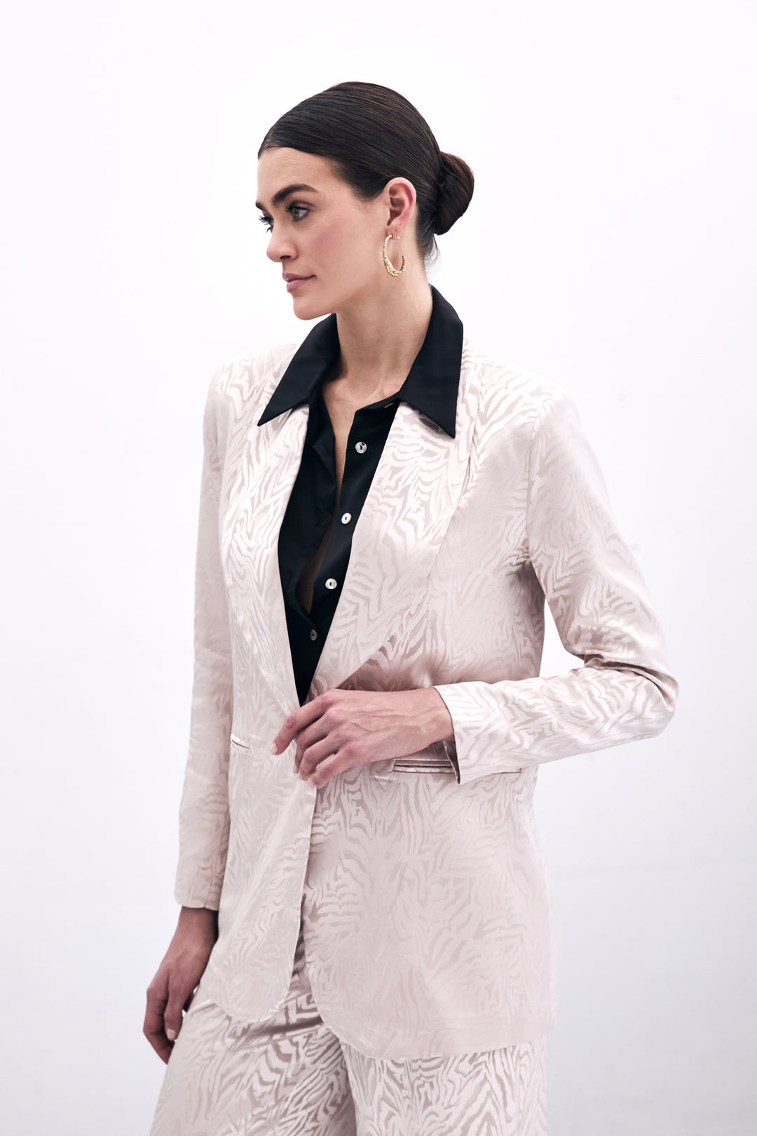 Sateen Veste Imprimée Zebra - Poudre