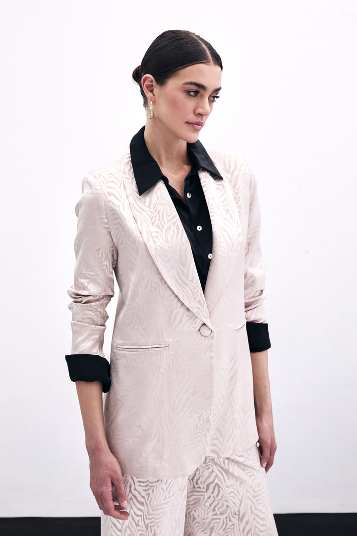 Sateen Veste Imprimée Zebra - Poudre