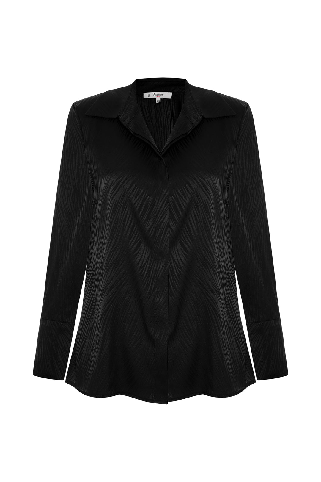 Sateen Zebra Print Shirt - Black