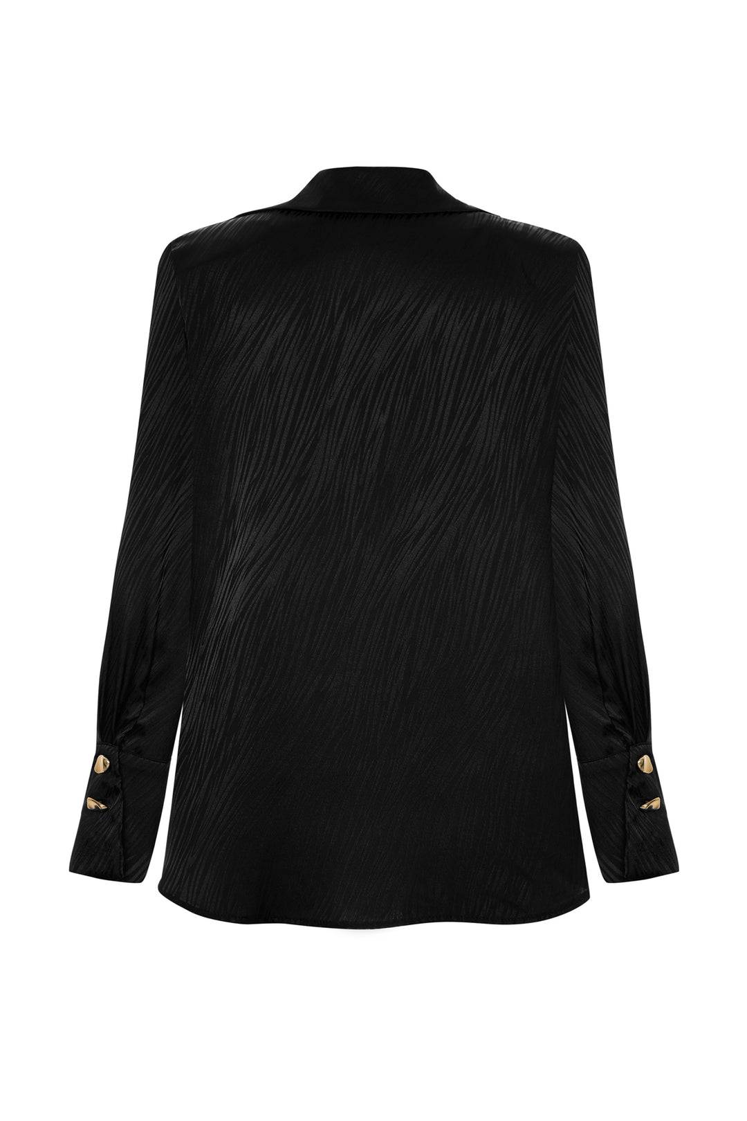 Sateen Zebra Print Shirt - Black