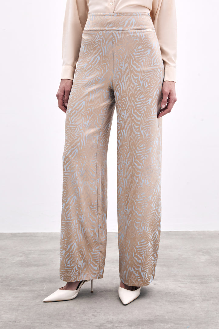 Sateen Pantalon Imprimé Zebra - bebe Bleu