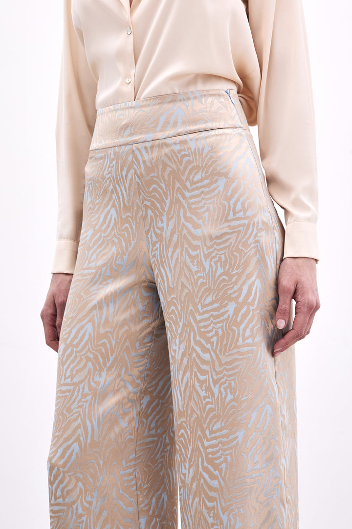 Sateen Pantalon Imprimé Zebra - bebe Bleu