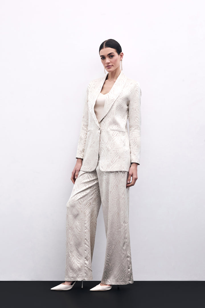 Sateen Pantalon Imprimé Zebra - Beige