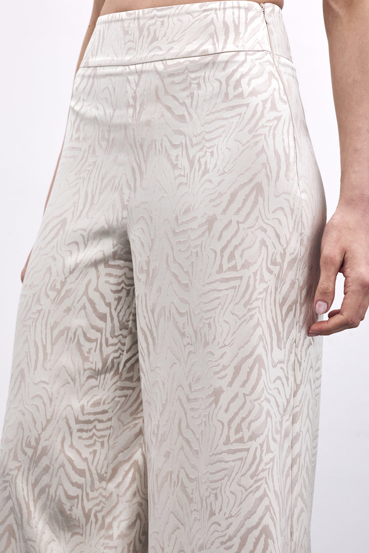Sateen Pantalon Imprimé Zebra - Beige