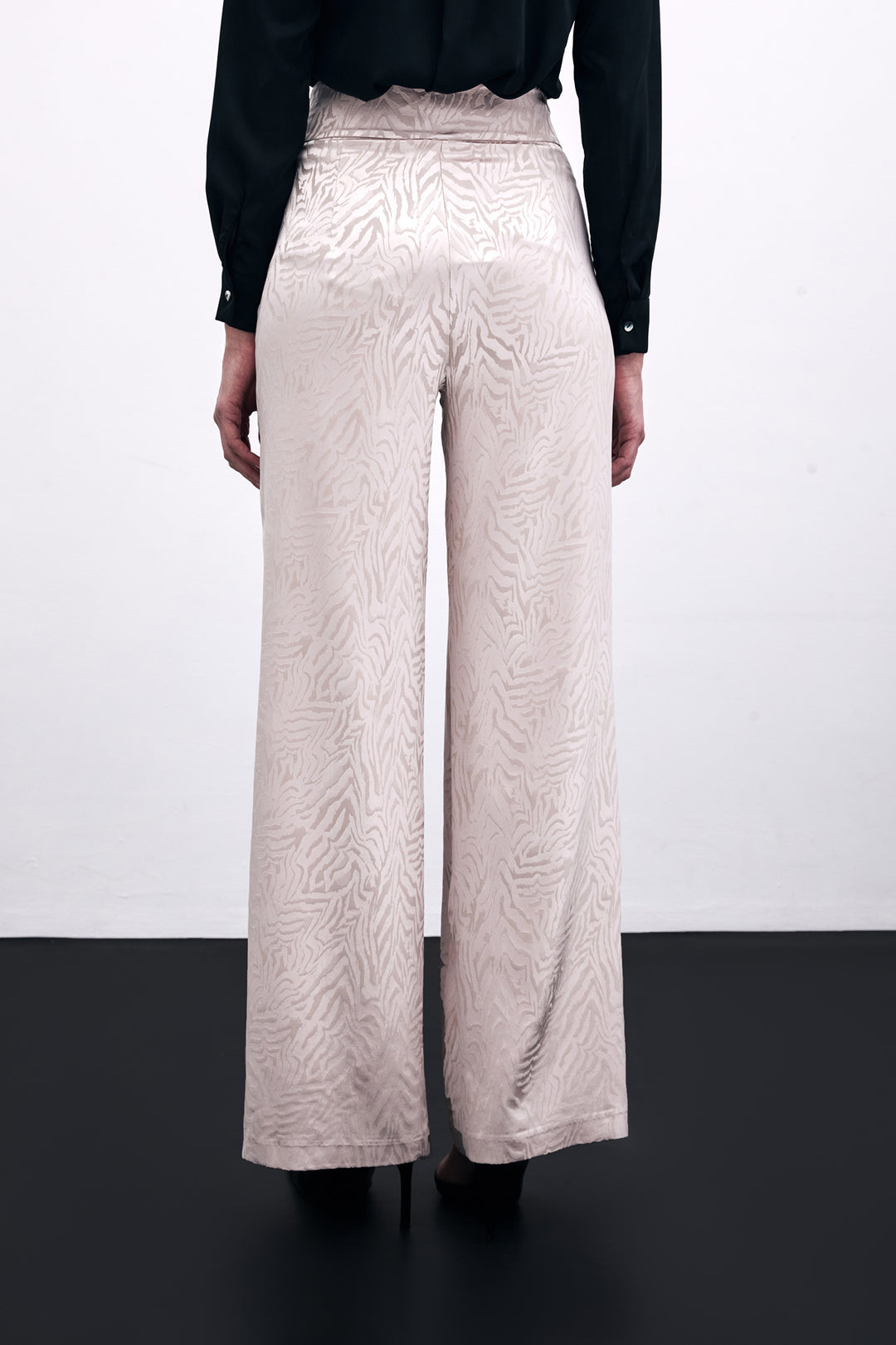Sateen Pantalon Imprimé Zebra - Poudre