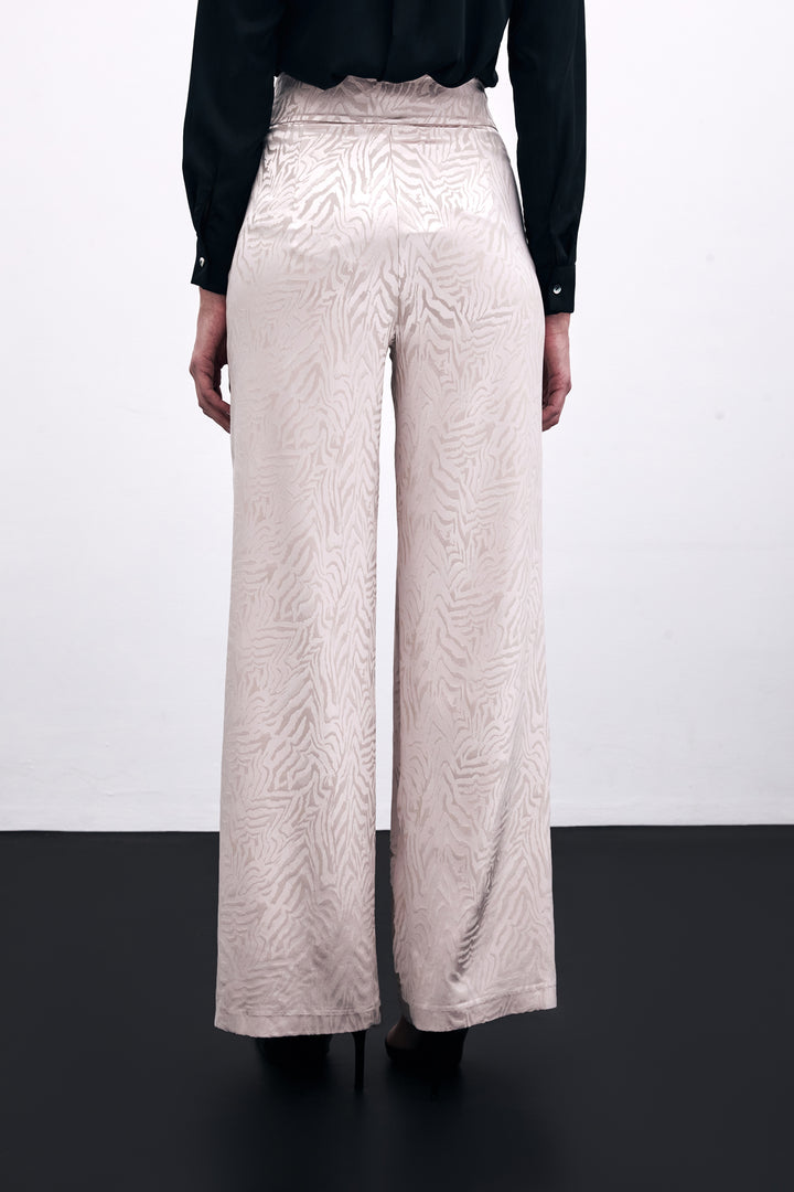 Sateen Pantalon Imprimé Zebra - Poudre